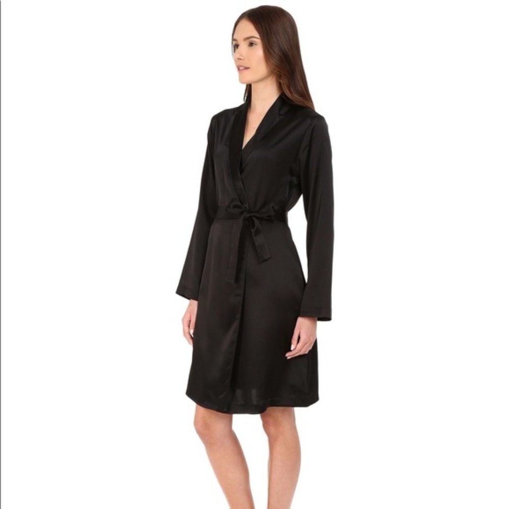LA PERLA Luxury Silk Robe, Black, Size M, New with Tags
